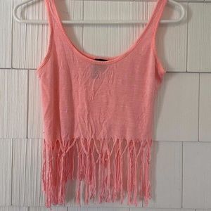 Glow Pink Fringe Top
